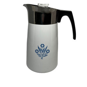 Corning ware 10 cup P-149 Coffee pot Percolator  blue flowers Blue Cornflower